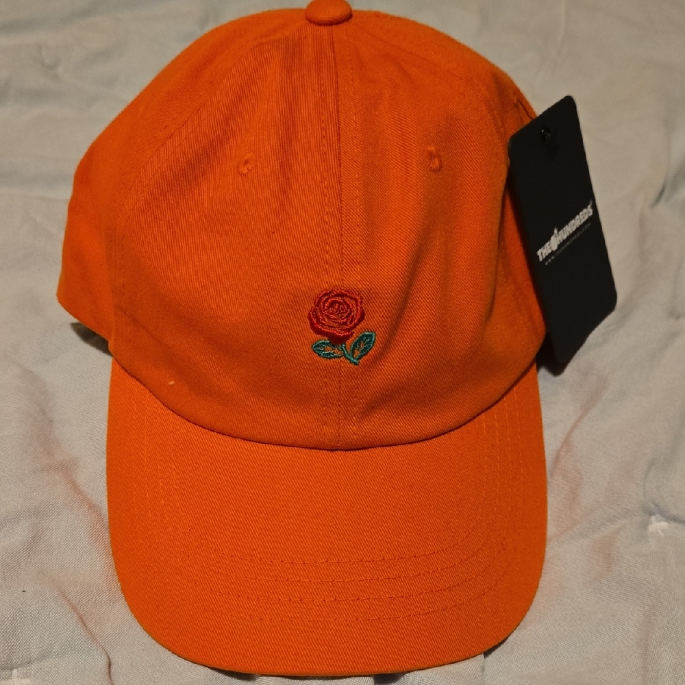 The Hundreds Orange‎ Baseball Cap with Rose Embroidery